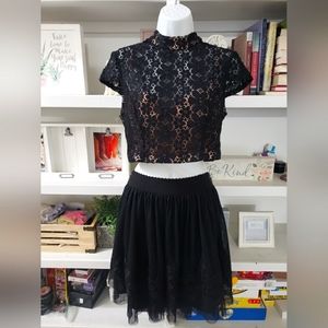 City Studios, Black Lace top and skirt set